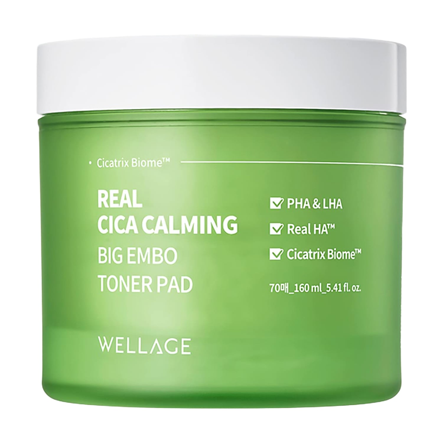 Тонер-пади для обличчя WELLAGE Real Cica Calming Big Embo Toner Pad, 70 шт